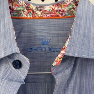 Bertigo Light Blue Casual Button Down Shirt